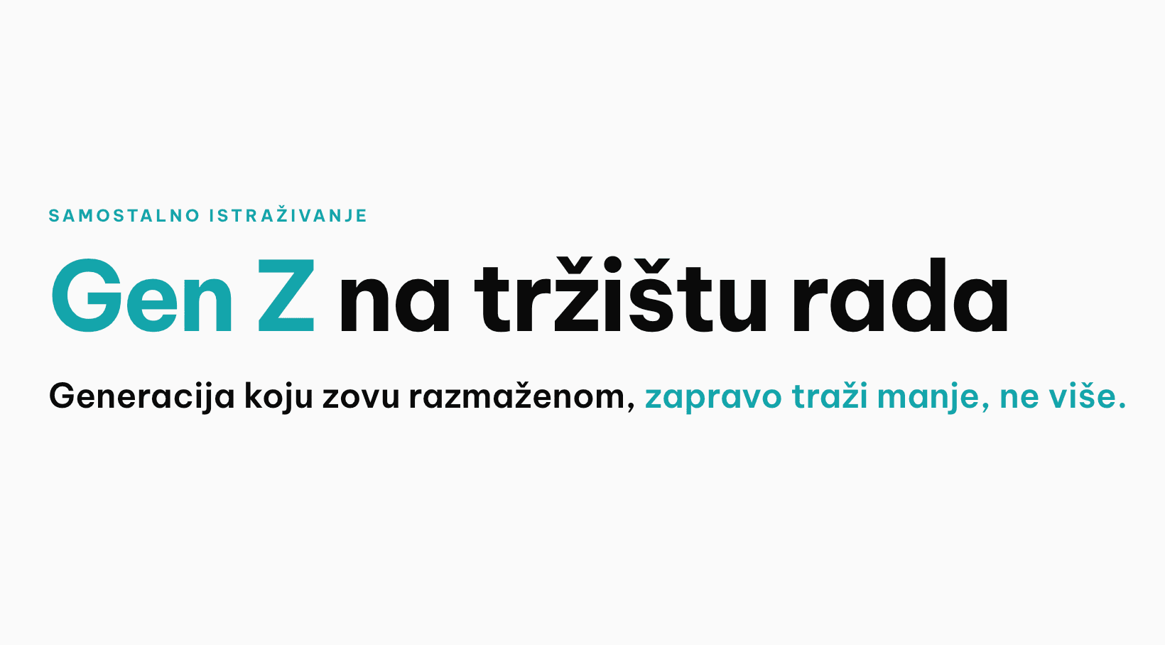 Naslovni vizual istraživanja Gen Z na tržištu rada.